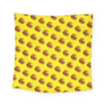 Vector Burgers, fast food sandwitch pattern at yellow Square Tapestry (Small)