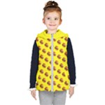 Vector Burgers, fast food sandwitch pattern at yellow Kids  Hooded Puffer Vest