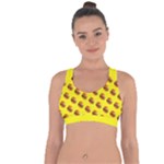 Vector Burgers, fast food sandwitch pattern at yellow Cross String Back Sports Bra