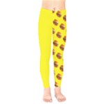 Vector Burgers, fast food sandwitch pattern at yellow Kids  Leggings