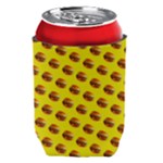 Vector Burgers, fast food sandwitch pattern at yellow Can Holder