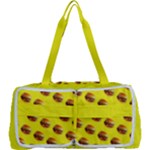 Vector Burgers, fast food sandwitch pattern at yellow Multi Function Bag