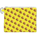 Vector Burgers, fast food sandwitch pattern at yellow Canvas Cosmetic Bag (XXL)
