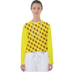 Vector Burgers, fast food sandwitch pattern at yellow Women s Slouchy Sweat