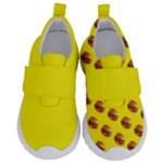 Vector Burgers, fast food sandwitch pattern at yellow Kids  Velcro No Lace Shoes