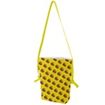 Vector Burgers, fast food sandwitch pattern at yellow Folding Shoulder Bag