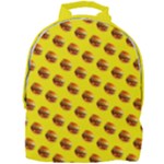 Vector Burgers, fast food sandwitch pattern at yellow Mini Full Print Backpack