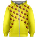 Vector Burgers, fast food sandwitch pattern at yellow Kids  Zipper Hoodie Without Drawstring