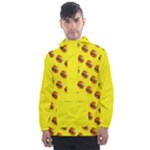 Vector Burgers, fast food sandwitch pattern at yellow Men s Front Pocket Pullover Windbreaker