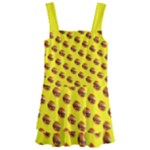 Vector Burgers, fast food sandwitch pattern at yellow Kids  Layered Skirt Swimsuit