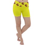 Vector Burgers, fast food sandwitch pattern at yellow Lightweight Velour Yoga Shorts