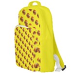 Vector Burgers, fast food sandwitch pattern at yellow Double Compartment Backpack