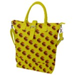 Vector Burgers, fast food sandwitch pattern at yellow Buckle Top Tote Bag
