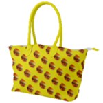 Vector Burgers, fast food sandwitch pattern at yellow Canvas Shoulder Bag