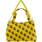Vector Burgers, fast food sandwitch pattern at yellow Double Compartment Shoulder Bag