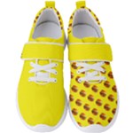 Vector Burgers, fast food sandwitch pattern at yellow Men s Velcro Strap Shoes