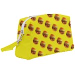 Vector Burgers, fast food sandwitch pattern at yellow Wristlet Pouch Bag (Large)
