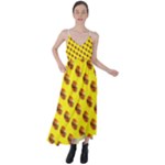 Vector Burgers, fast food sandwitch pattern at yellow Tie Back Maxi Dress