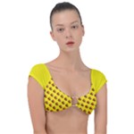 Vector Burgers, fast food sandwitch pattern at yellow Cap Sleeve Ring Bikini Top