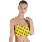 Vector Burgers, fast food sandwitch pattern at yellow Layered Top Bikini Top 