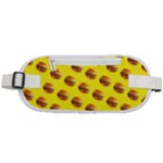 Vector Burgers, fast food sandwitch pattern at yellow Rounded Waist Pouch