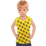 Vector Burgers, fast food sandwitch pattern at yellow Kids  Sport Tank Top