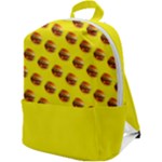 Vector Burgers, fast food sandwitch pattern at yellow Zip Up Backpack