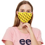 Vector Burgers, fast food sandwitch pattern at yellow Fitted Cloth Face Mask (Adult)