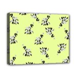 Black and white vector flowers at canary yellow Canvas 10  x 8  (Stretched)