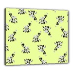 Black and white vector flowers at canary yellow Canvas 24  x 20  (Stretched)