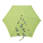 Black and white vector flowers at canary yellow Mini Folding Umbrellas