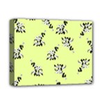 Black and white vector flowers at canary yellow Deluxe Canvas 14  x 11  (Stretched)