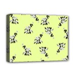 Black and white vector flowers at canary yellow Deluxe Canvas 16  x 12  (Stretched) 