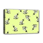 Black and white vector flowers at canary yellow Deluxe Canvas 18  x 12  (Stretched)