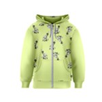 Black and white vector flowers at canary yellow Kids  Zipper Hoodie