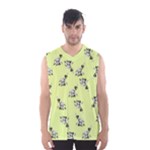 Black and white vector flowers at canary yellow Men s Basketball Tank Top