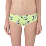 Black and white vector flowers at canary yellow Classic Bikini Bottoms