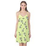Black and white vector flowers at canary yellow Camis Nightgown