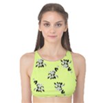 Black and white vector flowers at canary yellow Tank Bikini Top