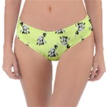 Black and white vector flowers at canary yellow Reversible Classic Bikini Bottoms