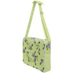 Black and white vector flowers at canary yellow Cross Body Office Bag