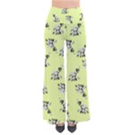 Black and white vector flowers at canary yellow So Vintage Palazzo Pants