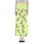 Black and white vector flowers at canary yellow Full Length Maxi Skirt
