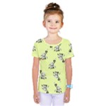 Black and white vector flowers at canary yellow Kids  One Piece Tee