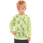 Black and white vector flowers at canary yellow Kids  Hooded Pullover