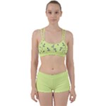 Black and white vector flowers at canary yellow Perfect Fit Gym Set