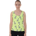 Black and white vector flowers at canary yellow Velvet Tank Top