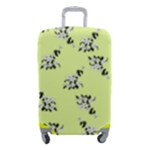 Black and white vector flowers at canary yellow Luggage Cover (Small)