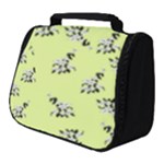 Black and white vector flowers at canary yellow Full Print Travel Pouch (Small)