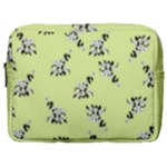 Black and white vector flowers at canary yellow Make Up Pouch (Large)